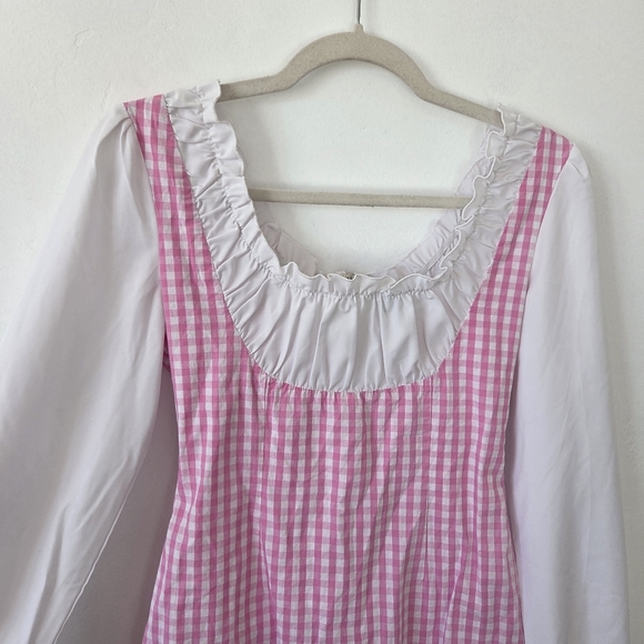 Dolls Kill Baby Pique Your Interest Mini Dress Pink Gingham Lolita Coquette S - Picture 4 of 9